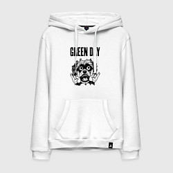Толстовка-худи хлопковая мужская Green Day - rock dog, цвет: белый