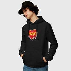 Толстовка-худи хлопковая мужская Honey heart, цвет: черный — фото 2