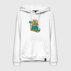 Толстовка-худи хлопковая мужская Rest in chill, цвет: белый