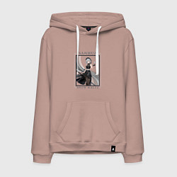 Толстовка-худи хлопковая мужская Sanhua Snow Waltz, цвет: пыльно-розовый