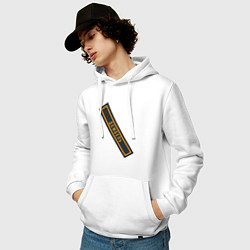 Толстовка-худи хлопковая мужская Дембель, цвет: белый — фото 2