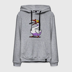 Толстовка-худи хлопковая мужская Гусь - кряк, цвет: меланж