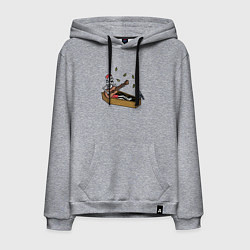 Толстовка-худи хлопковая мужская Песни из гроба, цвет: меланж