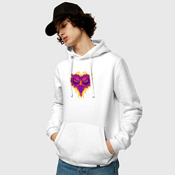 Толстовка-худи хлопковая мужская Violet owl, цвет: белый — фото 2