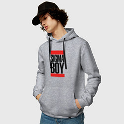 Толстовка-худи хлопковая мужская Sigma boy, цвет: меланж — фото 2