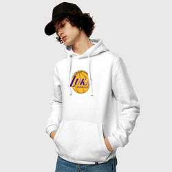 Толстовка-худи хлопковая мужская Luka Doncic Lakers, цвет: белый — фото 2