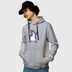 Толстовка-худи хлопковая мужская Dab penguin, цвет: меланж — фото 2