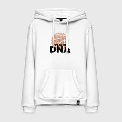 Толстовка-худи хлопковая мужская ДНК баскетбола, цвет: белый