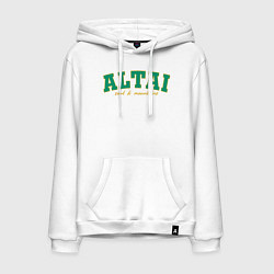 Толстовка-худи хлопковая мужская Soul of Altai, цвет: белый