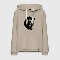 Толстовка-худи хлопковая мужская Художник с кистью аниме, цвет: миндальный