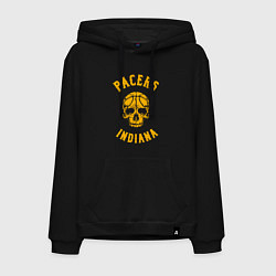 Толстовка-худи хлопковая мужская Indiana Pacers skull, цвет: черный