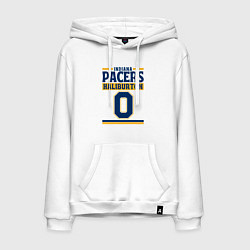 Толстовка-худи хлопковая мужская Indiana Pacers - Haliburton, цвет: белый