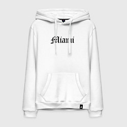 Толстовка-худи хлопковая мужская Miami - USA, цвет: белый