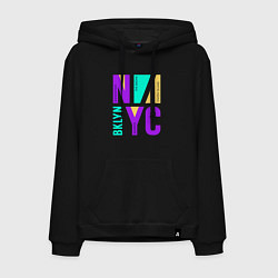 Толстовка-худи хлопковая мужская Районы в городе Нью-Йорк, цвет: черный