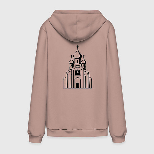 Мужская толстовка-худи Если ангел твой за твоим плечом арт свечи / Пыльно-розовый – фото 2