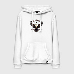 Толстовка-худи хлопковая мужская Свободный и гордый орёл, цвет: белый