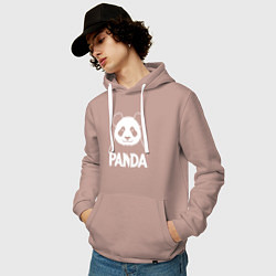 Толстовка-худи хлопковая мужская Панда стиль, цвет: пыльно-розовый — фото 2