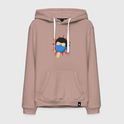 Толстовка-худи хлопковая мужская Sub-zero ice cream, цвет: пыльно-розовый