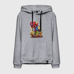 Толстовка-худи хлопковая мужская Марио, цвет: меланж