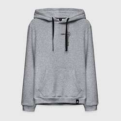 Толстовка-худи хлопковая мужская Симъ победиши узорный текст, цвет: меланж