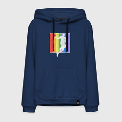 Толстовка-худи хлопковая мужская Play basket, цвет: тёмно-синий