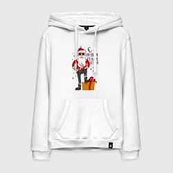 Толстовка-худи хлопковая мужская С Новым годом, детка, цвет: белый