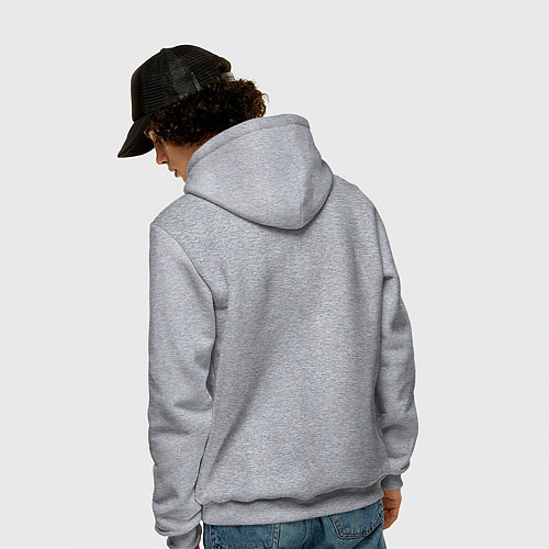 Мужская толстовка-худи Ворон символ - оберег в кельтском стиле / Меланж – фото 4