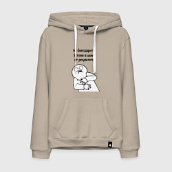 Толстовка-худи хлопковая мужская Плохой результат мем, цвет: миндальный