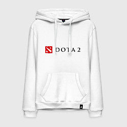 Толстовка-худи хлопковая мужская Dota 2: Logo, цвет: белый