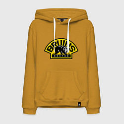 Толстовка-худи хлопковая мужская HC Boston Bruins Label, цвет: горчичный