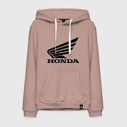 Толстовка-худи хлопковая мужская Honda Motor, цвет: пыльно-розовый