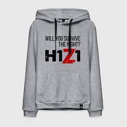 Толстовка-худи хлопковая мужская H1z1, цвет: меланж