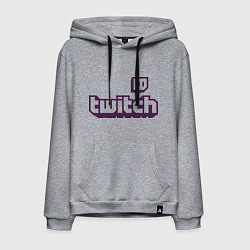 Толстовка-худи хлопковая мужская Twitch Logo, цвет: меланж