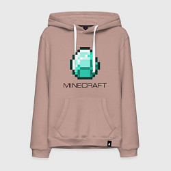 Толстовка-худи хлопковая мужская Minecraft Diamond, цвет: пыльно-розовый