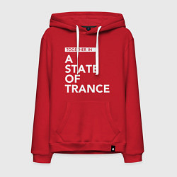 Толстовка-худи хлопковая мужская Together in A State of Trance, цвет: красный