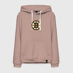 Толстовка-худи хлопковая мужская Boston Bruins, цвет: пыльно-розовый