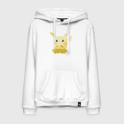 Толстовка-худи хлопковая мужская Pikachu Shadow, цвет: белый