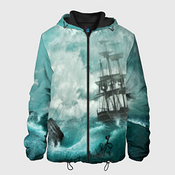 Куртка с капюшоном мужская Море, цвет: 3D-черный