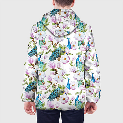 Мужская куртка Цветы и бабочки 6 / 3D-Черный – фото 4