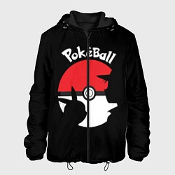 Куртка с капюшоном мужская Pokeball, цвет: 3D-черный