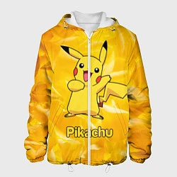 Куртка с капюшоном мужская Pikachu, цвет: 3D-белый