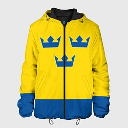 Куртка с капюшоном мужская Сборная Швеции: домашняя форма, цвет: 3D-черный
