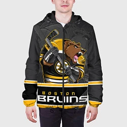Куртка с капюшоном мужская Boston Bruins, цвет: 3D-черный — фото 2