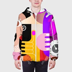 Куртка с капюшоном мужская Abstract-women, цвет: 3D-белый — фото 2