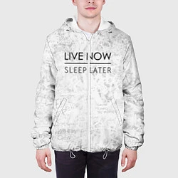 Куртка с капюшоном мужская Live Now Sleep Later, цвет: 3D-белый — фото 2