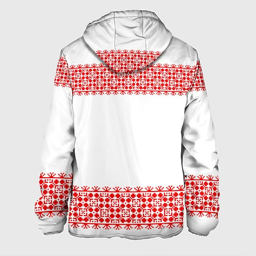Мужская куртка Славянский орнамент (на белом) / 3D-Белый – фото 2