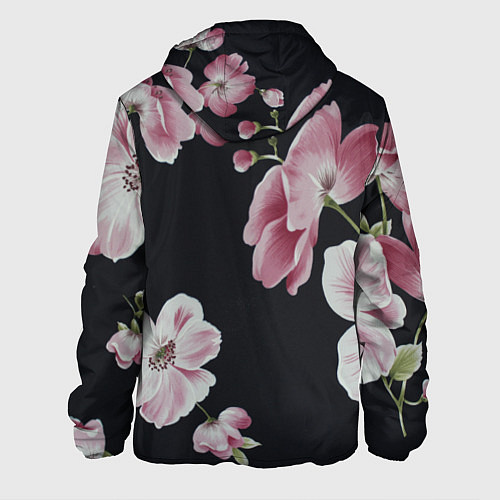 Мужская куртка Цветы на черном фоне / 3D-Белый – фото 2
