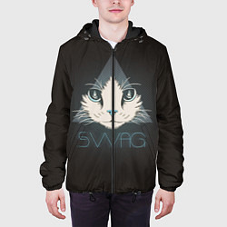 Куртка с капюшоном мужская Cat, цвет: 3D-черный — фото 2