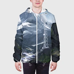 Куртка с капюшоном мужская Горы Алтая, цвет: 3D-белый — фото 2
