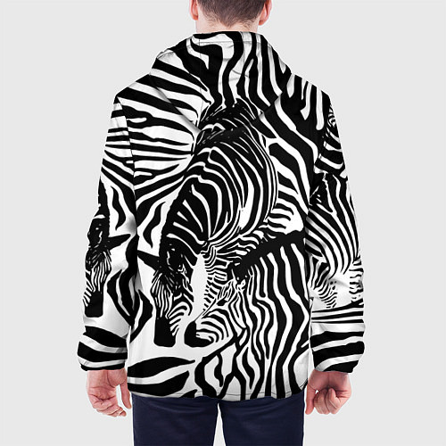 Мужская куртка Полосатая зебра / 3D-Черный – фото 4